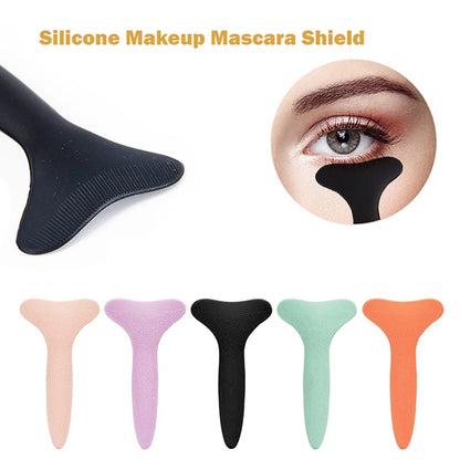 Silicone Mascara Shield & Eyelash Applicator Guard – Lash Stopper, Eyeliner Helper | Reusable | Green / Orange / Purple / Black