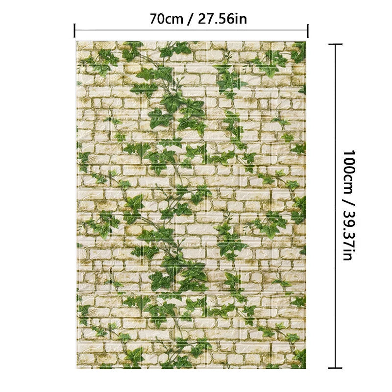 3D Brick Pattern Self-Adhesive Wallpaper 70cm — Waterproof Peel & Stick