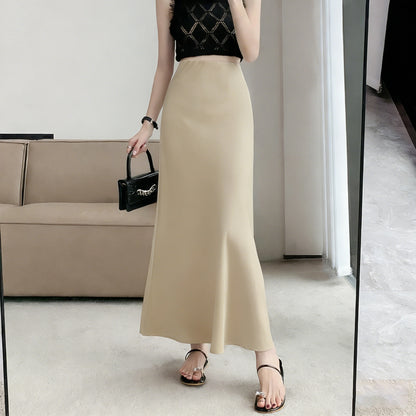 Satin Fishtail Skirt – Women Korean Fashion