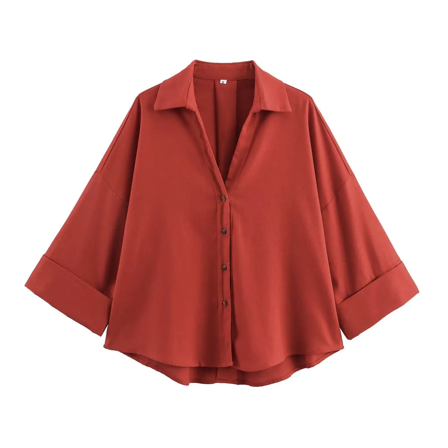 KONDALA Casual Loose Wide-Sleeve Shirt – Women