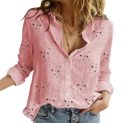 Cotton Linen Casual Shirt – Women Long Sleeve