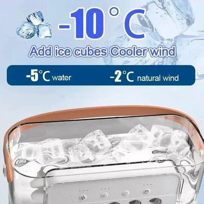 KUALOOL 3-in-1 Mini Air Cooler Fan – 600ml Tank, 7-Color LED, 3-Speed Mist & Fan | USB-Powered | White & Black