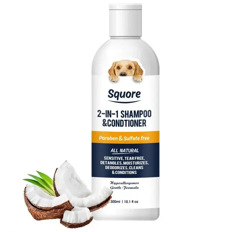 2-in-1 Dog Shampoo & Conditioner – Natural Moisturizing, pH Balanced 300ml