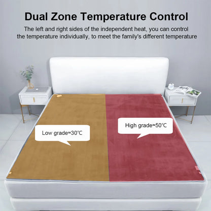 Raugee Electric Heating Blanket 220V – Adjustable Thermostat, Overheat Protection, Remote Control | 70×150 / 120×150cm