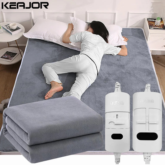 Raugee Electric Heating Blanket 220V – Adjustable Thermostat, Overheat Protection, Remote Control | 70×150 / 120×150cm