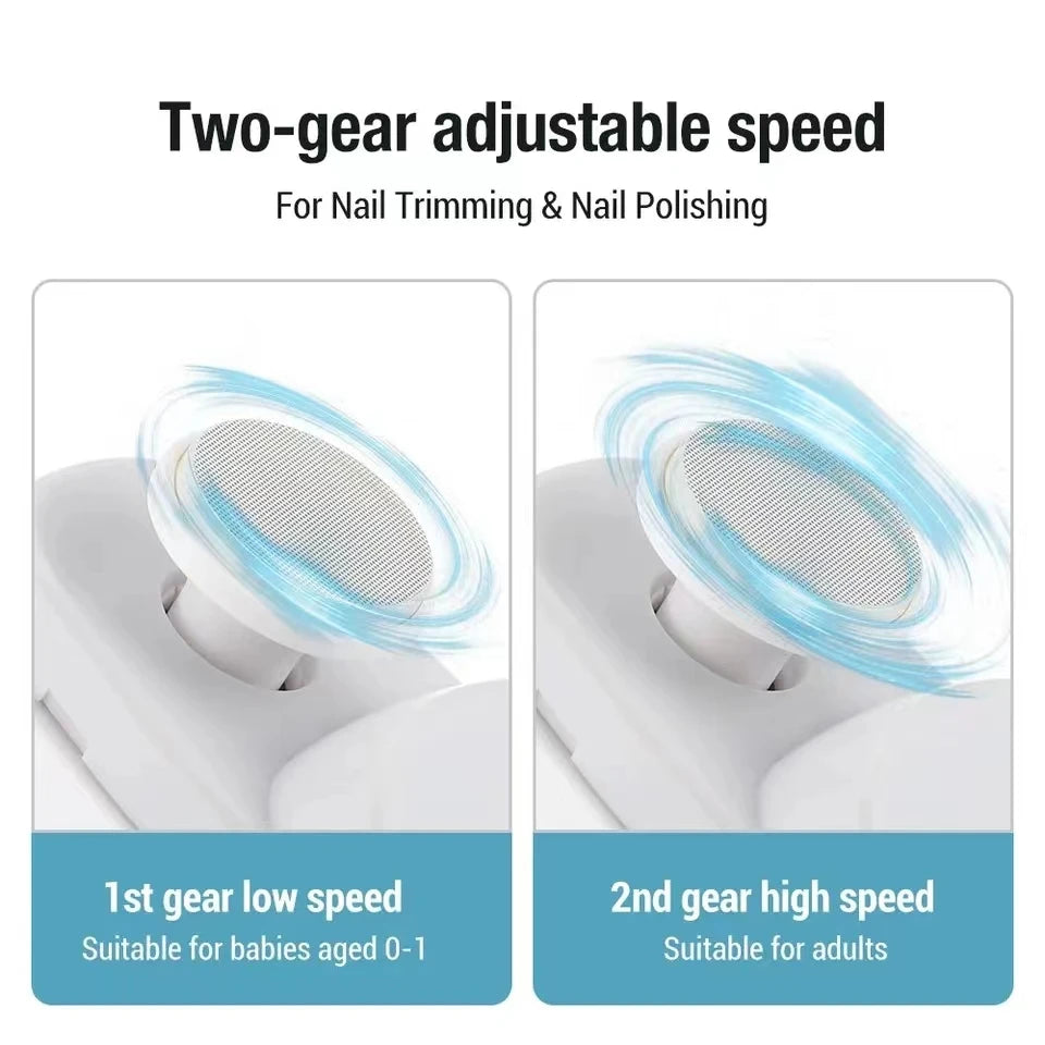 Electric Nail Clipper & Grinder 3-in-1 – Trim, Polish & Buff | LED Light, USB-C, 2-Speed | Pink, White, Purple