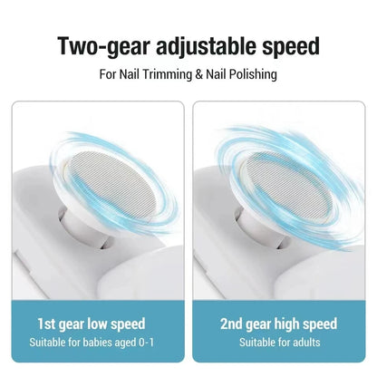 Electric Nail Clipper & Grinder 3-in-1 – Trim, Polish & Buff | LED Light, USB-C, 2-Speed | Pink, White, Purple