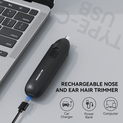 MAXGROOM Electric Nose Hair Trimmer — Rechargeable, 360° Dual Blade, Painless