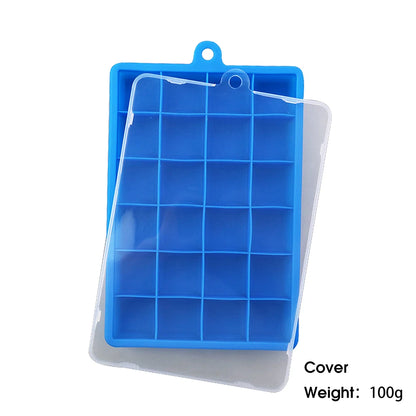 ChengHaoRan 24-Hole Silicone Ice Tray – Food-Grade, Square Ice Cubes, Jelly & Mold | With or Without Lid