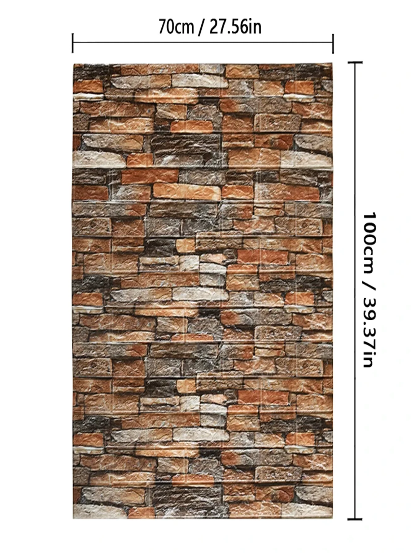 3D Brick Pattern Self-Adhesive Wallpaper 70cm — Waterproof Peel & Stick