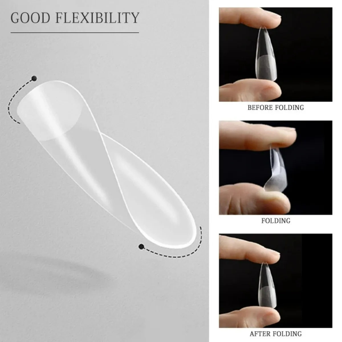 IAIZO Soft Gel Press-On Nail Tips – Full Cover, Almond / Coffin / French | 400–550pcs Box | DIY Manicure Extension
