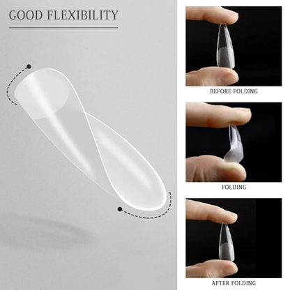 IAIZO Soft Gel Press-On Nail Tips – Full Cover, Almond / Coffin / French | 400–550pcs Box | DIY Manicure Extension