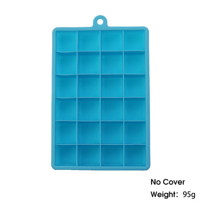 ChengHaoRan 24-Hole Silicone Ice Tray – Food-Grade, Square Ice Cubes, Jelly & Mold | With or Without Lid