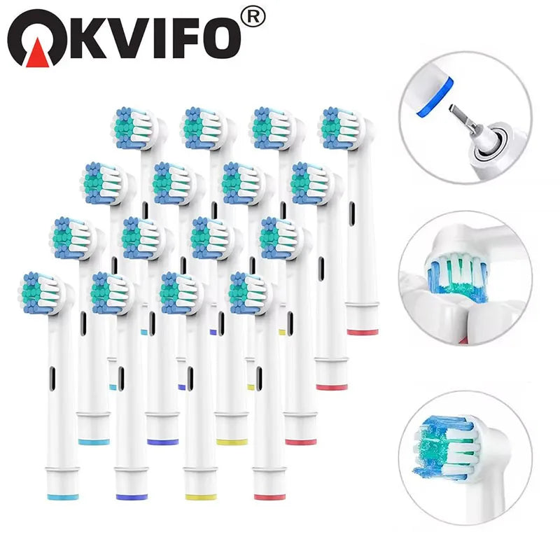 KVIFO SB-17A Electric Toothbrush Replacement Heads – Soft Dupont Bristles, Precision Cleaning | 4 / 8 / 12 / 16 / 20pcs