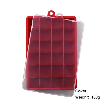 ChengHaoRan 24-Hole Silicone Ice Tray – Food-Grade, Square Ice Cubes, Jelly & Mold | With or Without Lid