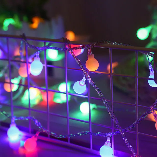 OKAL RED EAST Ball LED String Lights – Waterproof, USB or Battery, 1.5–12M | Warm / White / Colorful | Indoor & Outdoor Fairy Lights