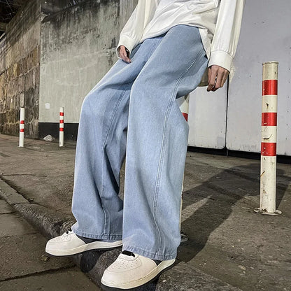 Streetwear Loose Wide Leg Jeans – Men