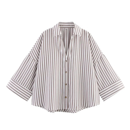 KONDALA Casual Loose Wide-Sleeve Shirt – Women