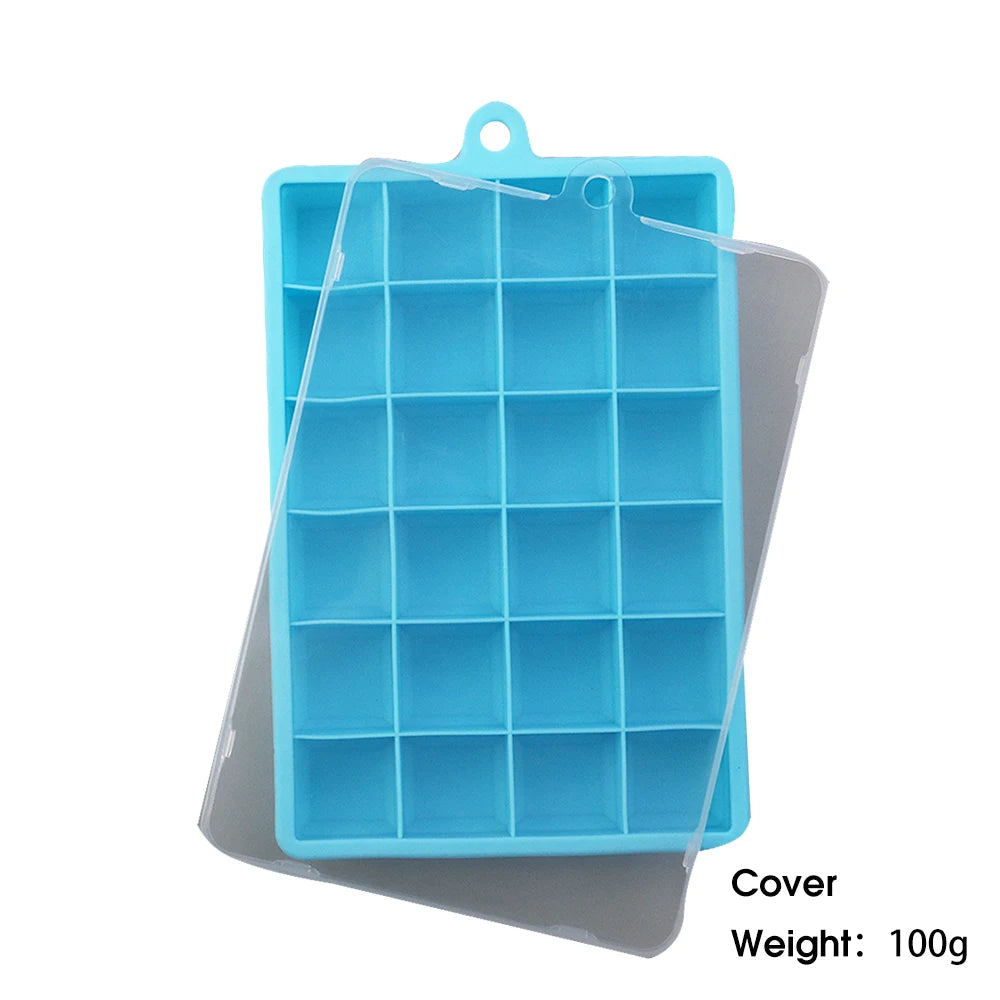 ChengHaoRan 24-Hole Silicone Ice Tray – Food-Grade, Square Ice Cubes, Jelly & Mold | With or Without Lid