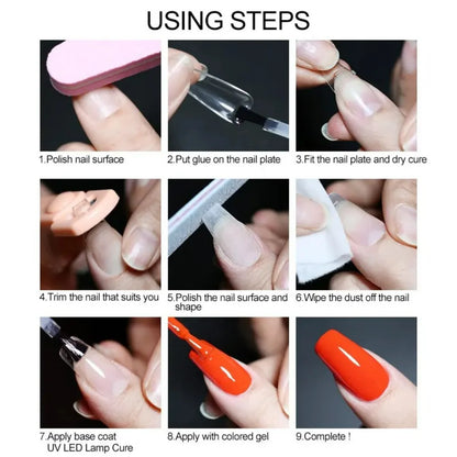 IAIZO Soft Gel Press-On Nail Tips – Full Cover, Almond / Coffin / French | 400–550pcs Box | DIY Manicure Extension
