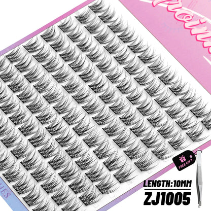 GROINNEYA DIY Cluster Lashes – 120 Natural Volume Individual Lash Clusters, 8–16mm | Soft Synthetic Hair | Mixed Tray | 17 Styles