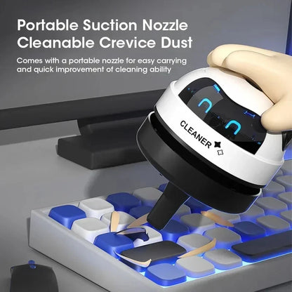 MPPMCK Robot-Shaped Mini Desk Vacuum Cleaner – USB Rechargeable, 360° Suction, 2W Portable Desktop Sweeper