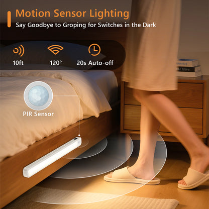 WILLED Rechargeable Motion Sensor Cabinet Light Bar – 3 Color Temps, 5 Brightness, Magnetic Mount | 25cm | 1pc / 2pcs
