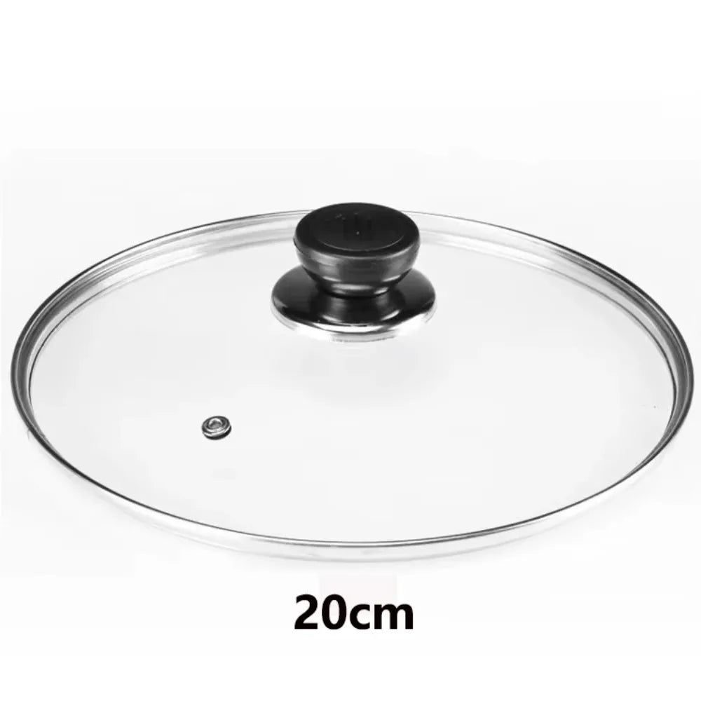 Universal Tempered Glass Pot Lid – Anti-Scald Knob, Heat-Resistant, 12–30cm | Fits Pots, Pans & Woks