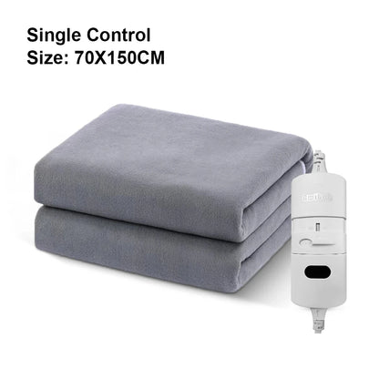 Raugee Electric Heating Blanket 220V – Adjustable Thermostat, Overheat Protection, Remote Control | 70×150 / 120×150cm