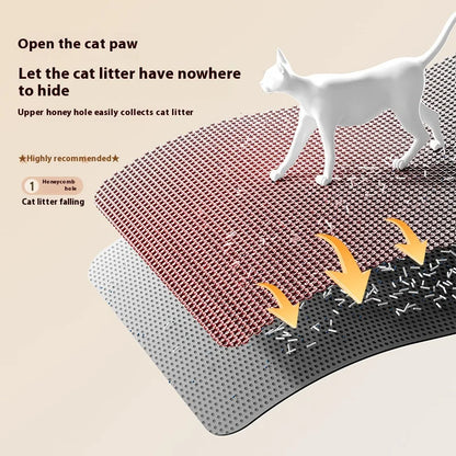 猫用トイレマット - 2層構造EVA製、砂飛散防止、防水、滑り止め