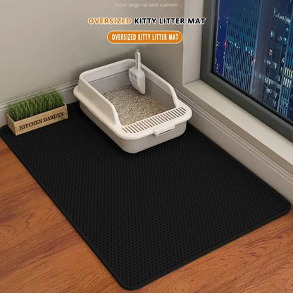 猫用トイレマット - 2層構造EVA製、砂飛散防止、防水、滑り止め