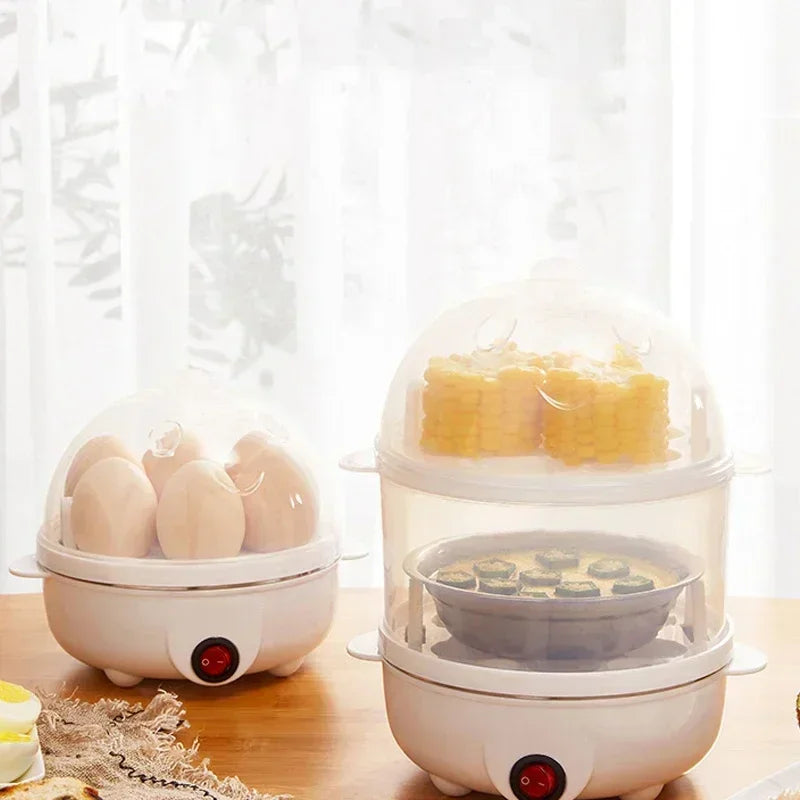 NOCCLILI Double-Layer Electric Egg Cooker & Steamer – 7+ Eggs, 350W, Boil, Poach & Steam | EU / US Plug
