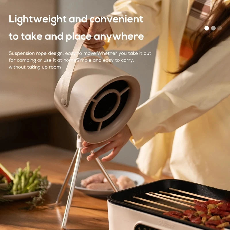 CREAROMA Portable Desktop Range Hood – 1200Pa Suction, 3-Speed, 90° Adjustable | BBQ & Indoor Cooking