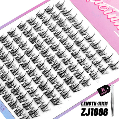 GROINNEYA DIY Cluster Lashes – 120 Natural Volume Individual Lash Clusters, 8–16mm | Soft Synthetic Hair | Mixed Tray | 17 Styles