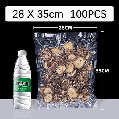 Vacuum Sealer Bags — 100 Pcs, BPA-Free PE, Food Grade, Multiple Sizes