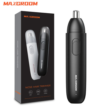 MAXGROOM Electric Nose Hair Trimmer — Rechargeable, 360° Dual Blade, Painless