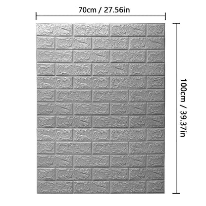 3D Brick Pattern Self-Adhesive Wallpaper 70cm — Waterproof Peel & Stick