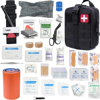 156 Pcs First Aid Kit – 30-in-1 Portable for Home, Camping & Hiking