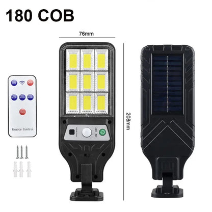 paweinuo Solar Outdoor Security Light – 180 COB, 120°, 3 Modes, Remote Control, IP65 | 3200mAh | 1pc / 2pcs
