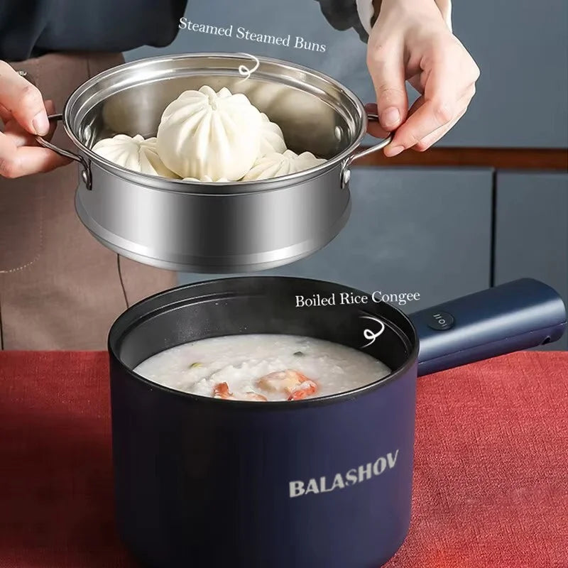 BALASHOV Mini Electric All-in-One Cooker – Non-Stick, Multi-Function, Single/Double Layer | 220V EU Plug