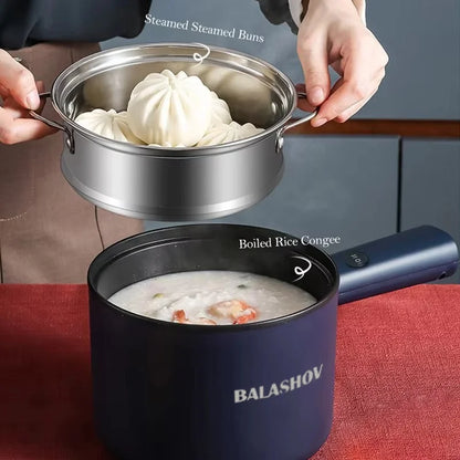 BALASHOV Mini Electric All-in-One Cooker – Non-Stick, Multi-Function, Single/Double Layer | 220V EU Plug