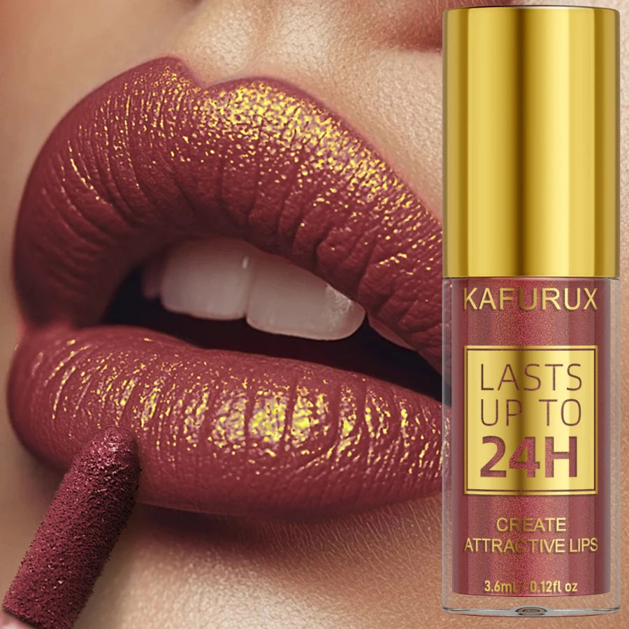 KAFURUX Glitter Diamond Shimmer Lip Gloss – 14 Colors, Waterproof, Long-Lasting Liquid Lipstick | Metallic & Sparkling | Single & 2pcs